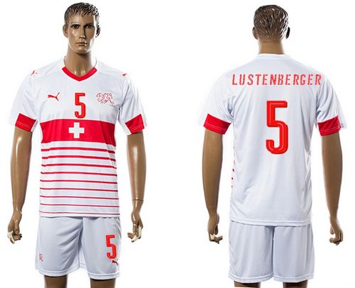 Switzerland #5 Lustenberger Away Soccer Country Jersey - Click Image to Close